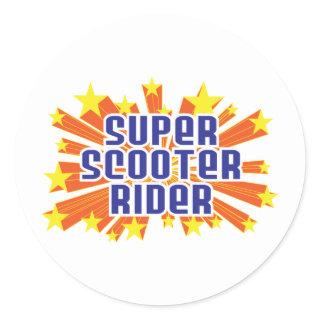 Super Scooter Rider Classic Round Sticker