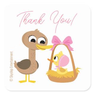 Super Simple | 5 Little Ducks Girl Baby Shower  Square Sticker
