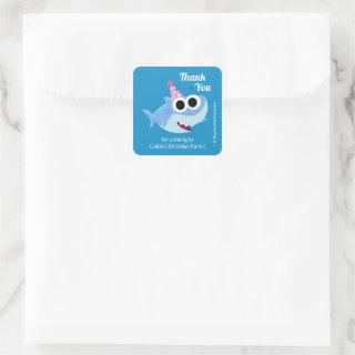 Super Simple | Finny the Shark Confetti Birthday Square Sticker