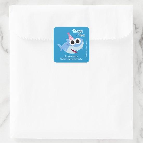 Super Simple | Finny the Shark Confetti Birthday Square Sticker