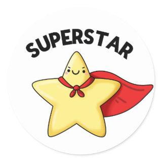 Super Star Funny Astronomy Pun  Classic Round Sticker