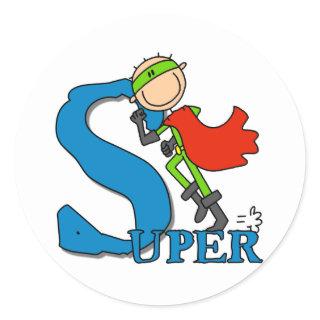 Super Stick Figure Hero Classic Round Sticker