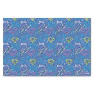 Supergirl and Logo Colored Outlines Tissue Paper