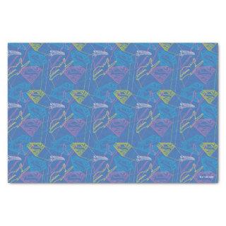 Supergirl and Logo Colored Outlines Tissue Paper