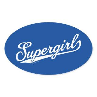 Supergirl Baseball All-Star Name Logo Oval Sticker
