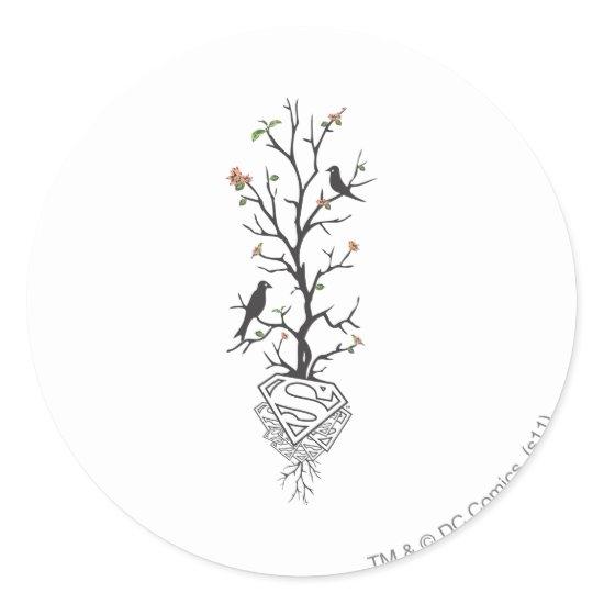 Supergirl Birds in the Tree Classic Round Sticker