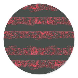 Supergirl Black and Red Line Pattern Classic Round Sticker