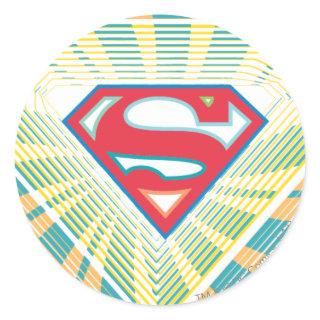 Supergirl Groovy Logo Classic Round Sticker