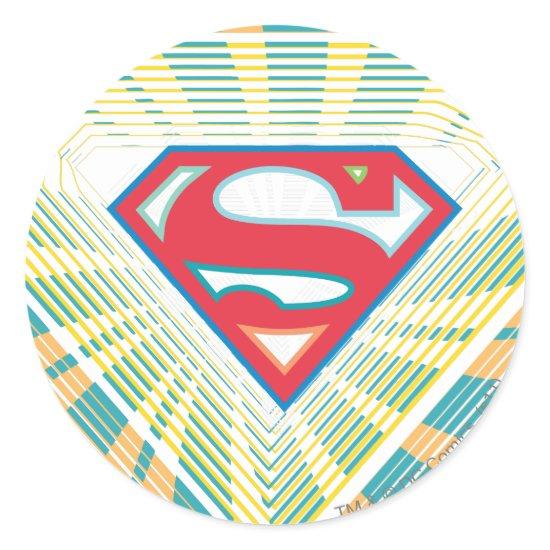 Supergirl Groovy Logo Classic Round Sticker
