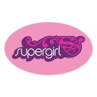 Supergirl Groovy Name and S-Shield Oval Sticker