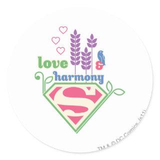 Supergirl Love & Harmony Classic Round Sticker