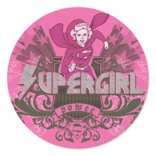 Supergirl Power 2 Classic Round Sticker