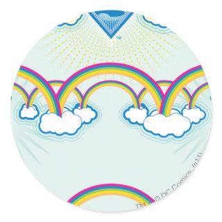 Supergirl Rainbow Pattern Classic Round Sticker