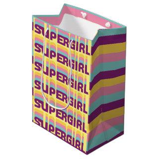 Supergirl Retro Colorshift Graphic Medium Gift Bag