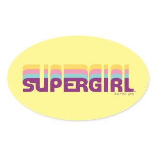 Supergirl Retro Colorshift Graphic Oval Sticker