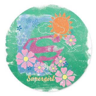 Supergirl Sun and Love Classic Round Sticker