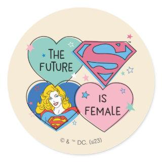 Supergirl "The Future Is Female" Classic Round Sticker