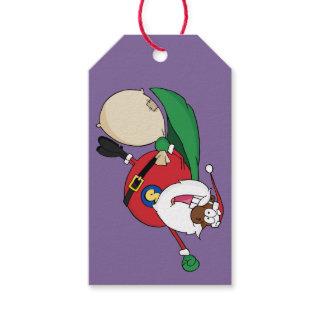 Superhero Black Santa Paper Gift Tag