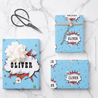 Superhero Comic Speech Bubble Red Boy Name  Sheets