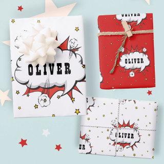 Superhero Comic Speech Bubble Red Boy Name  Sheets