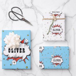 Superhero Comic Speech Bubble Red Boy Name  Sheets