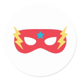 Superhero Mask Classic Round Sticker