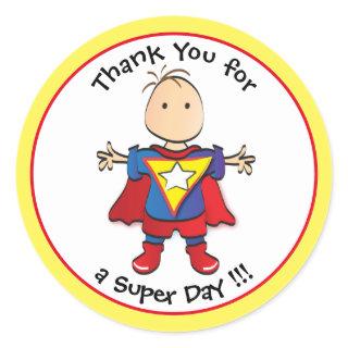 Superhero Sticker for Treat Bag or Thank You