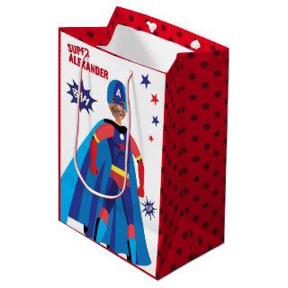 Superhero USA Stunning Boy Fab Birthday Amazing  Medium Gift Bag