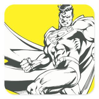 Superman Black and White 2 Square Sticker