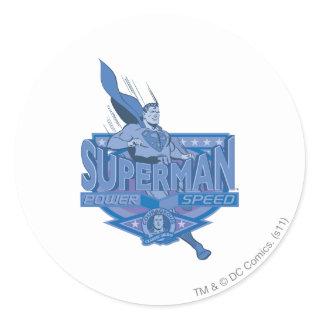 Superman Blue Emblem Classic Round Sticker