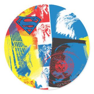Superman Eagle Collage Classic Round Sticker