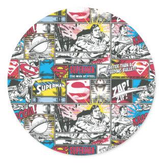 Superman Logo Pattern 2 Classic Round Sticker