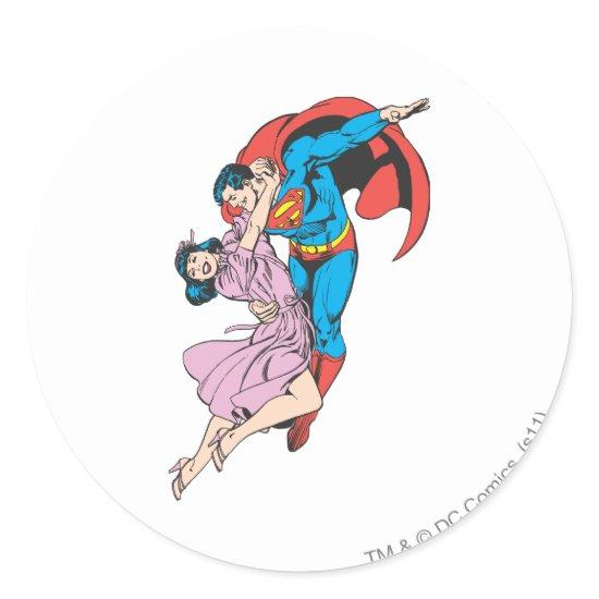 Superman & Lois in Pink Classic Round Sticker