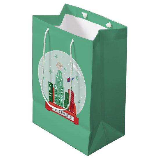 Superman Metropolis Snow Globe Graphic Medium Gift Bag