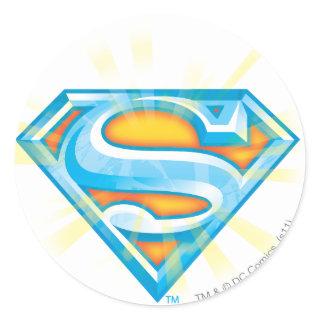 Superman S-Shield | Blue and Orange Logo Classic Round Sticker