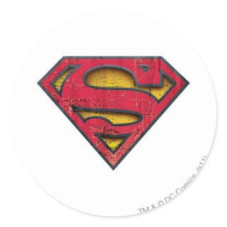 Superman S-Shield | Distressed Logo Classic Round Sticker