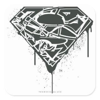 Superman S-Shield | Fragmented Splatter Logo Square Sticker