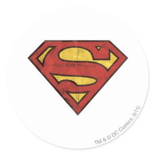 Superman S-Shield | Grunge Logo Classic Round Sticker