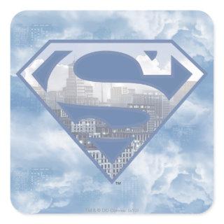 Superman S-Shield | Light Blue City Logo Square Sticker