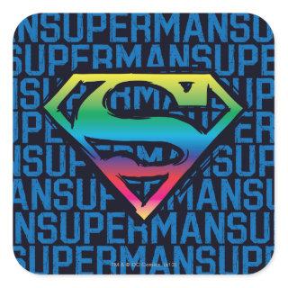 Superman S-Shield | Rainbow Logo Square Sticker