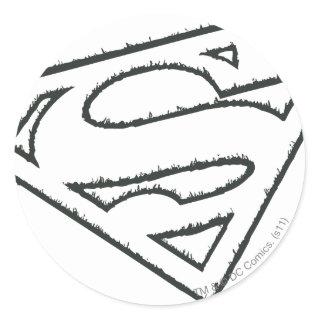 Superman S-Shield | Sideways Grunge Logo Classic Round Sticker