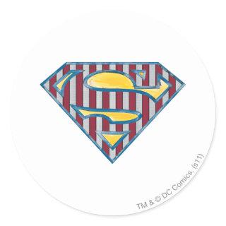 Superman S-Shield | Striped Logo Classic Round Sticker
