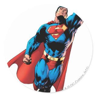 Superman Soars Classic Round Sticker