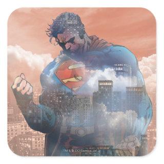 Superman Standing Square Sticker