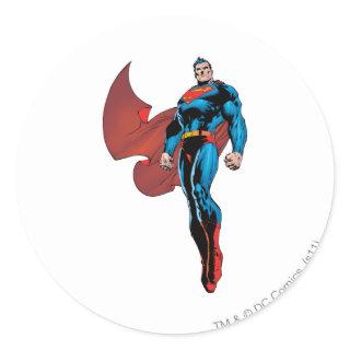 Superman Stands Tall Classic Round Sticker