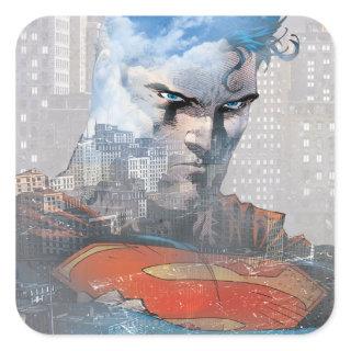Superman Stare Square Sticker