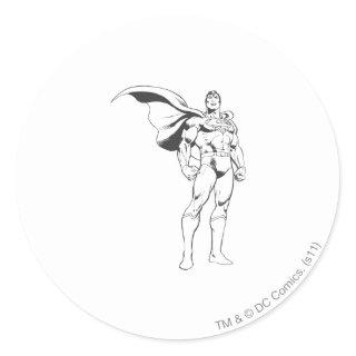 Superman Strikes a Pose Classic Round Sticker