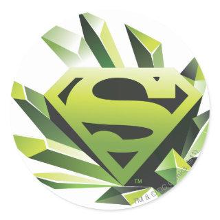 Superman Stylized | Green Shield Logo Classic Round Sticker
