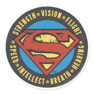 Superman Stylized | Strength Vision Flight Logo Classic Round Sticker
