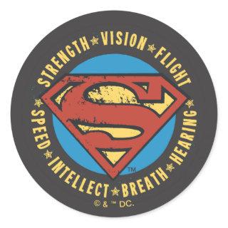 Superman Stylized | Strength Vision Flight Logo Classic Round Sticker